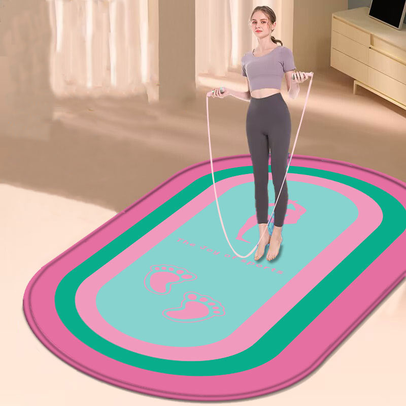 Oval Home Indoor Silent Anti-slip Thickened Fitness Mat