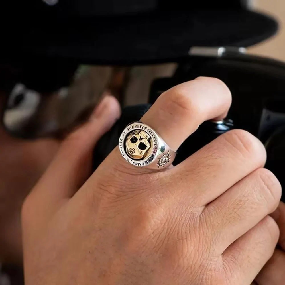 Men Vintage Domineering Hip-hop/Punk Rock Skull Rings