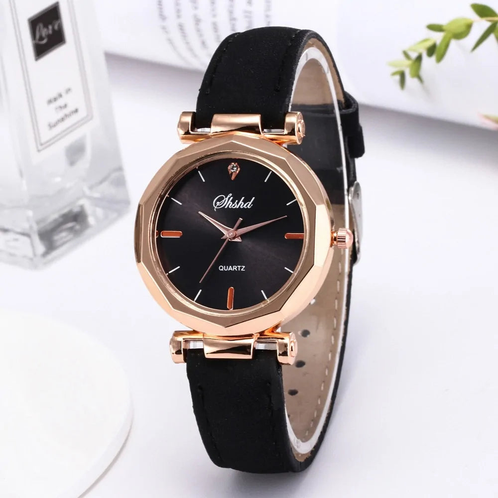 Women Fashion Leather Casual Watch