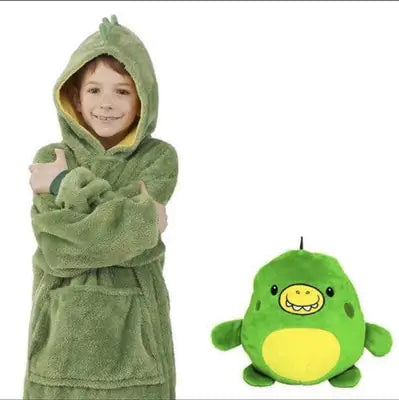 Kids Soft Plush Hoodie Pets Blanket