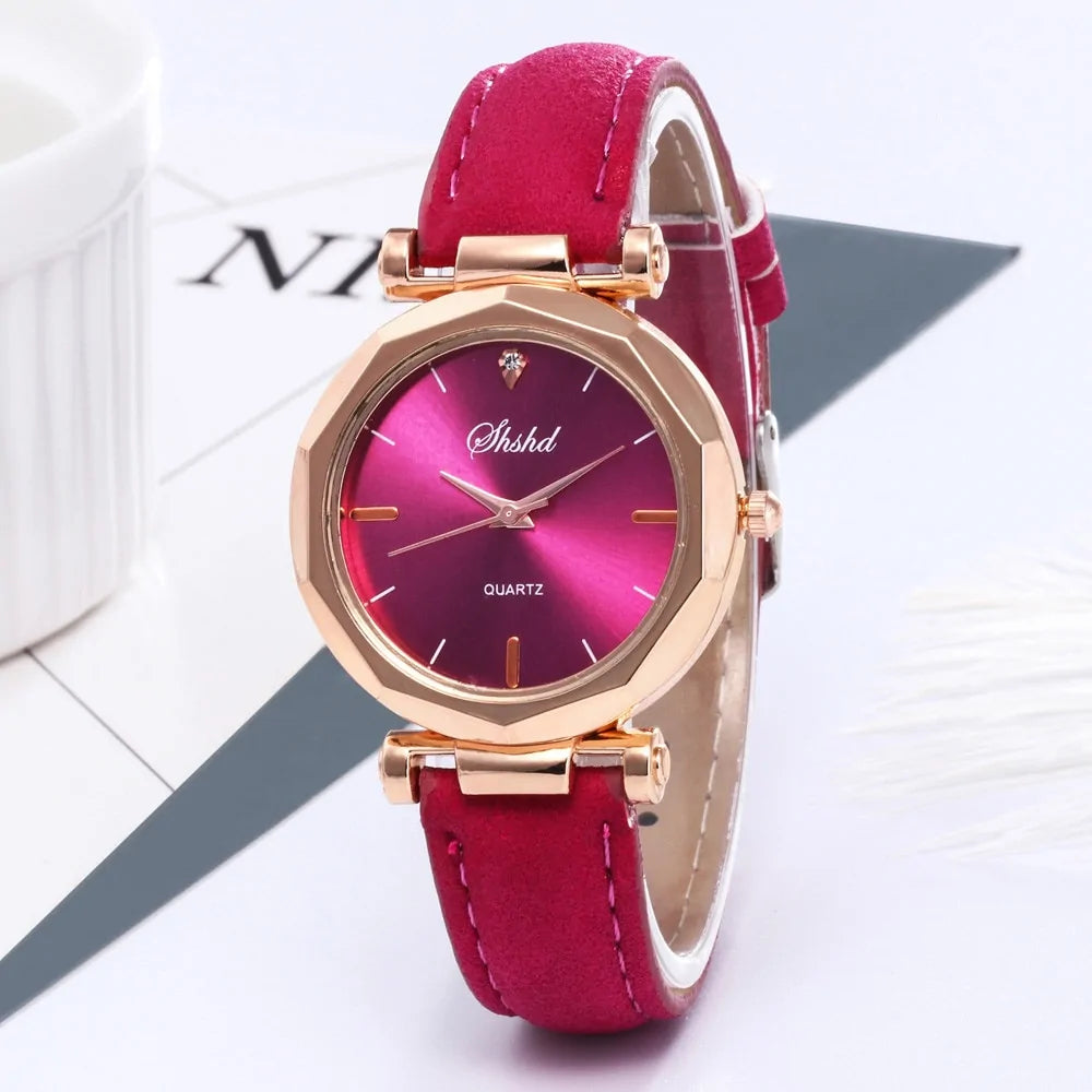 Women Fashion Leather Casual Watch