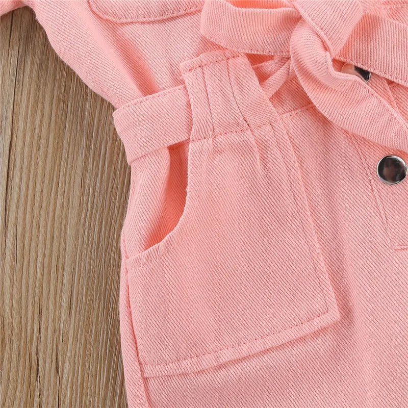 Infant Girls Denim Jumpsuit