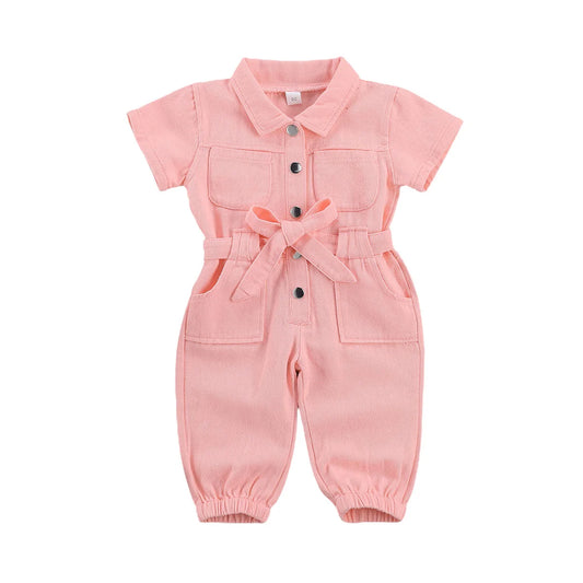 Infant Girls Denim Jumpsuit