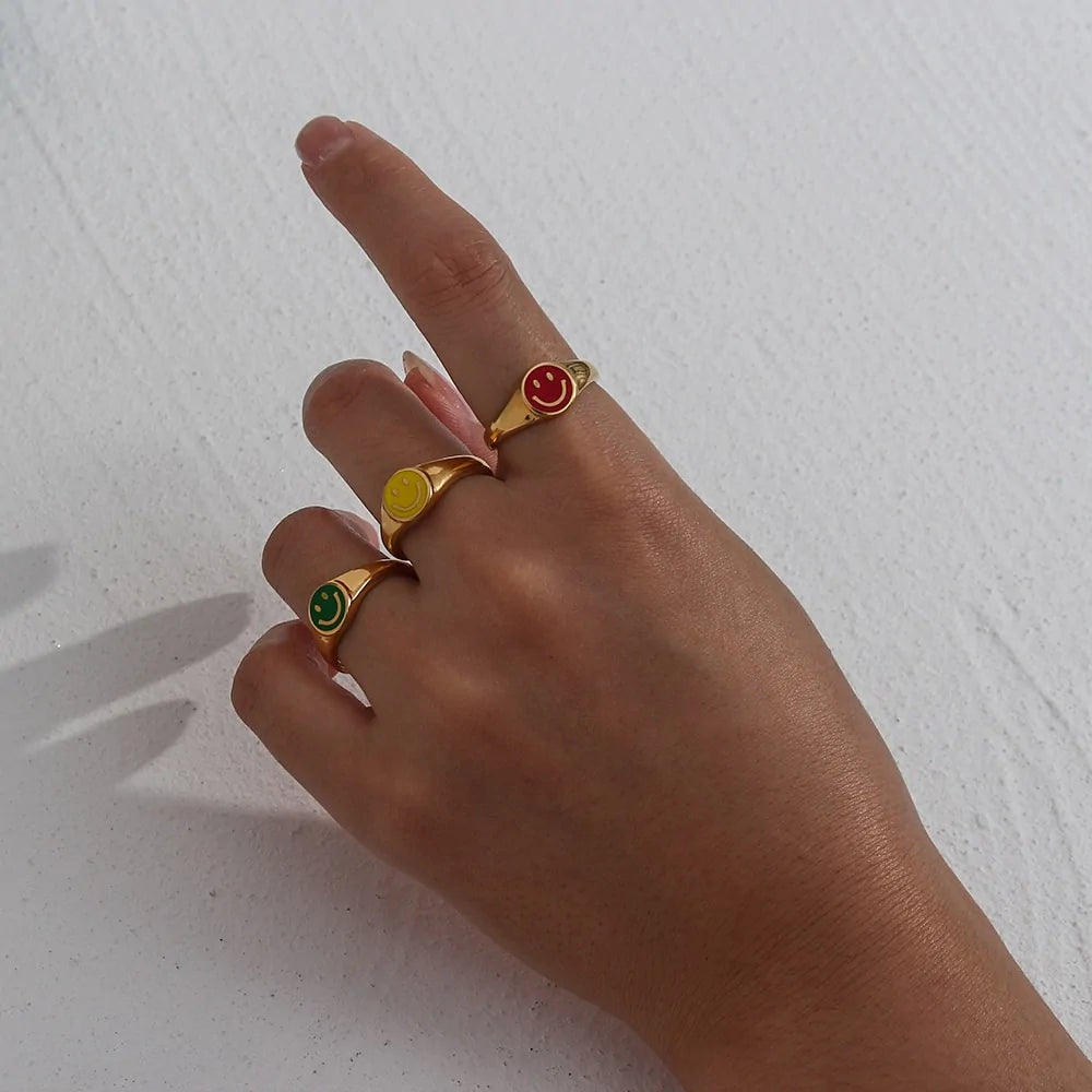 Women Smiley Face Rings