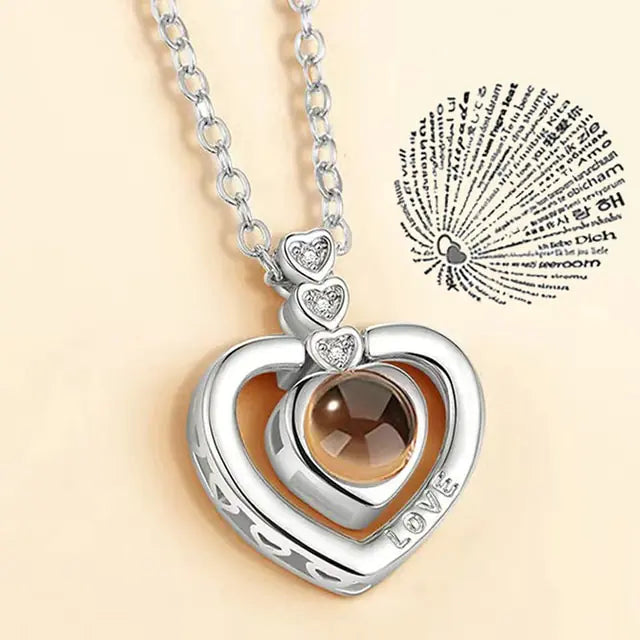 Projection 100 Languages "I Love You"  Pendant Necklace