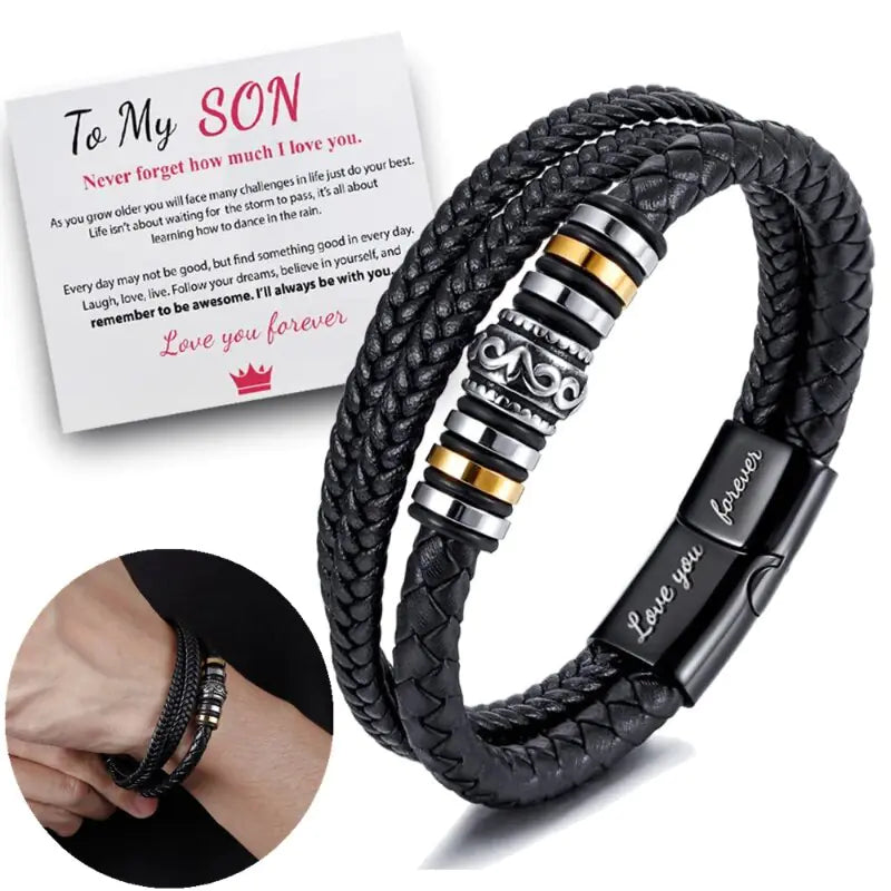 Men Braided Leather Bracelets