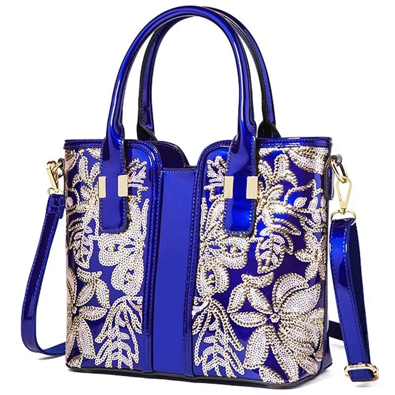 High Quality Women's Luxury Appliques Flower Messenger Bag