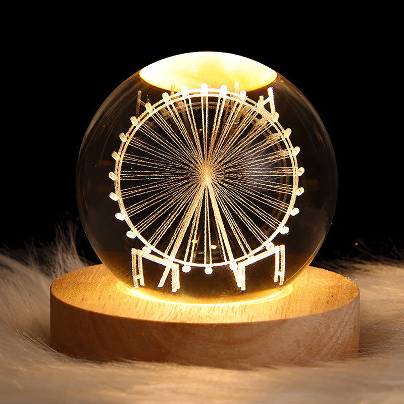 Luminous Starry Sky And Planets Moon Small Crystal Ball Night Lamp