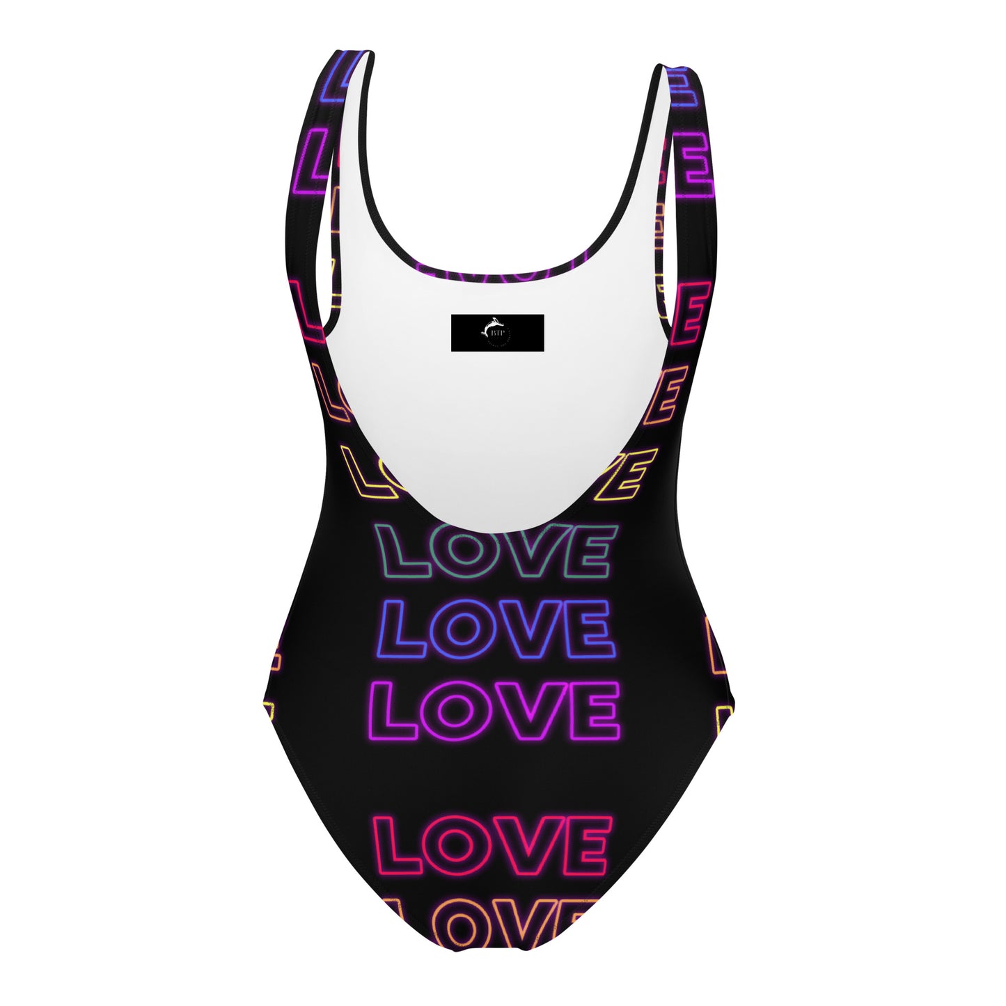 Woman's Neon Love One-Piece Swimsuit