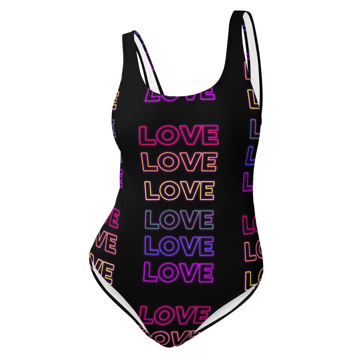 Woman's Neon Love One-Piece Swimsuit