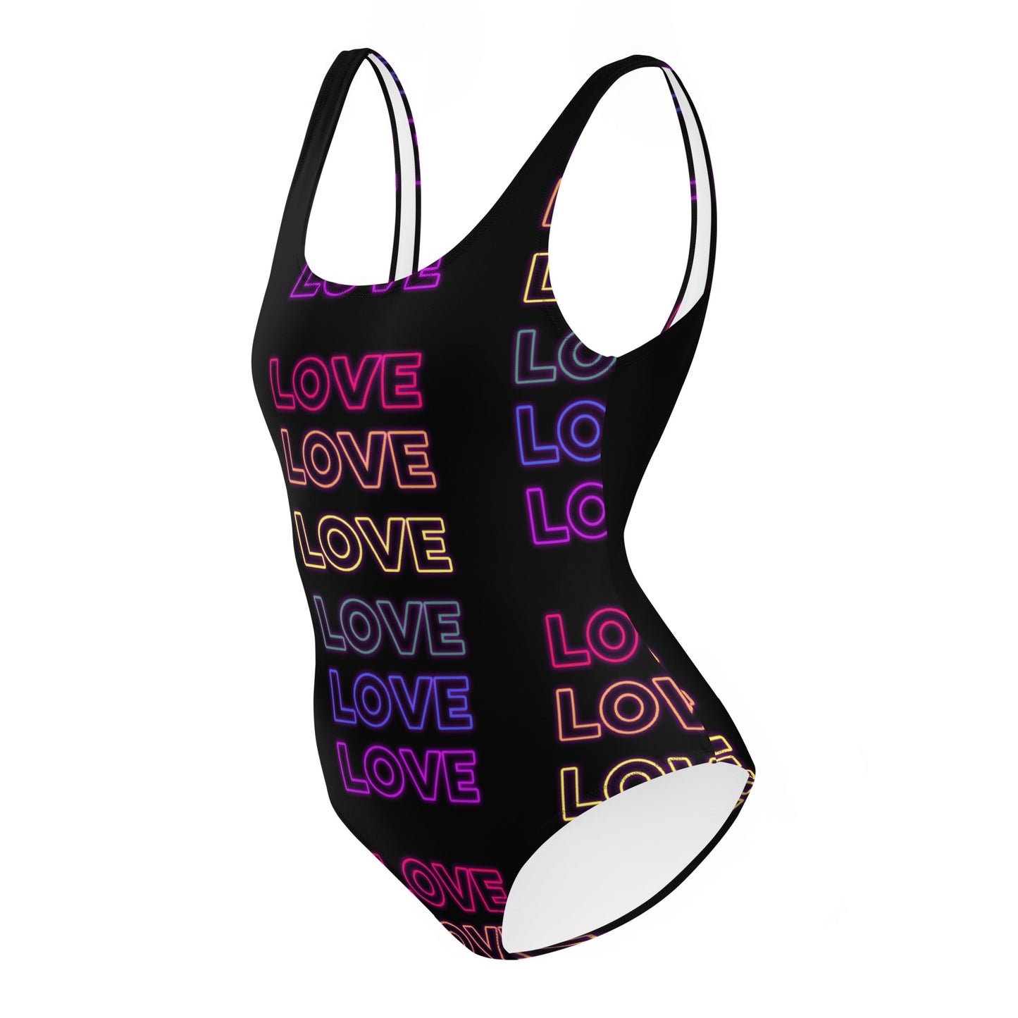 Woman's Neon Love One-Piece Swimsuit