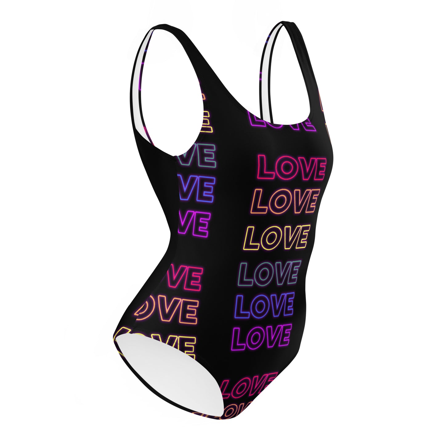 Woman's Neon Love One-Piece Swimsuit