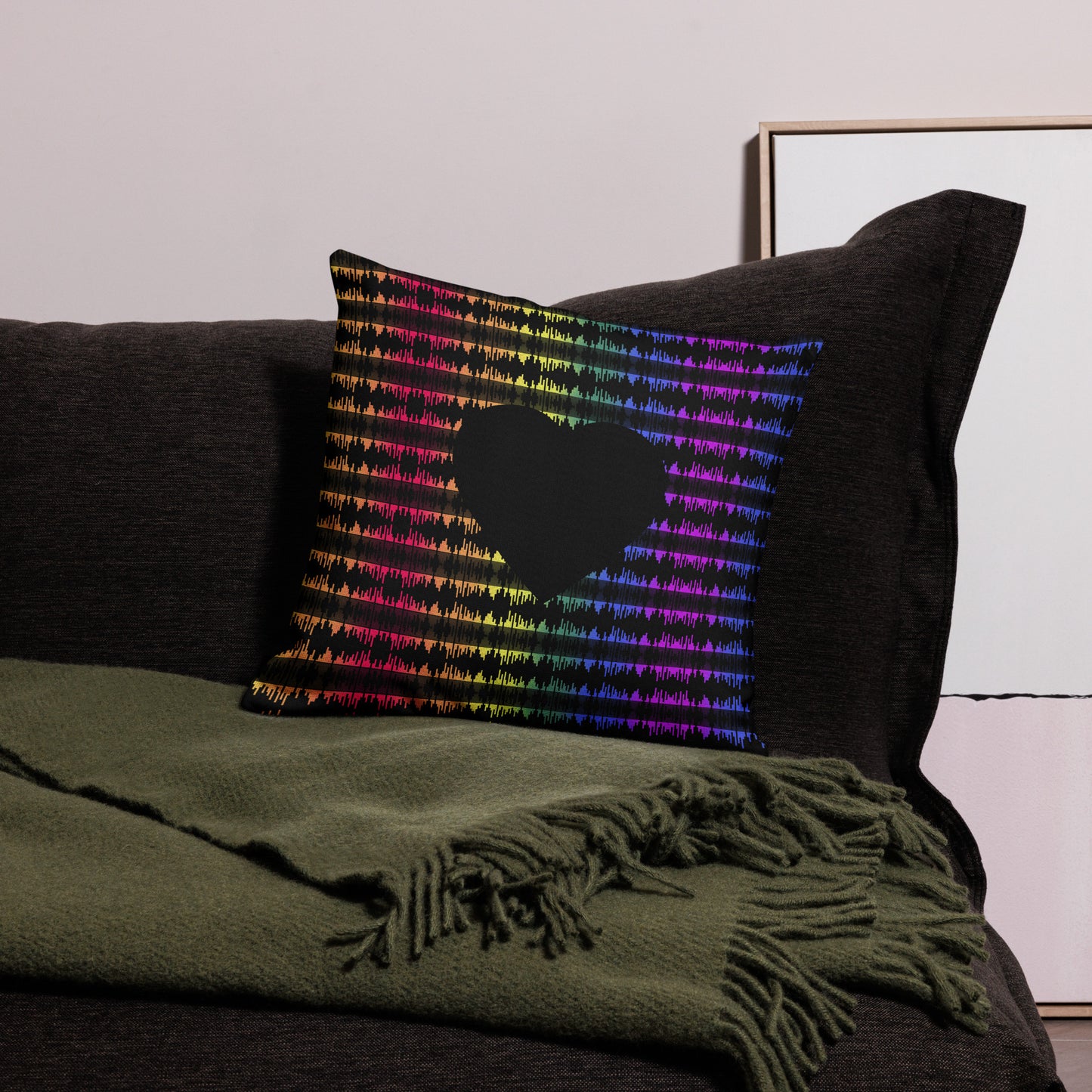 Neon Love  Premium Pillow