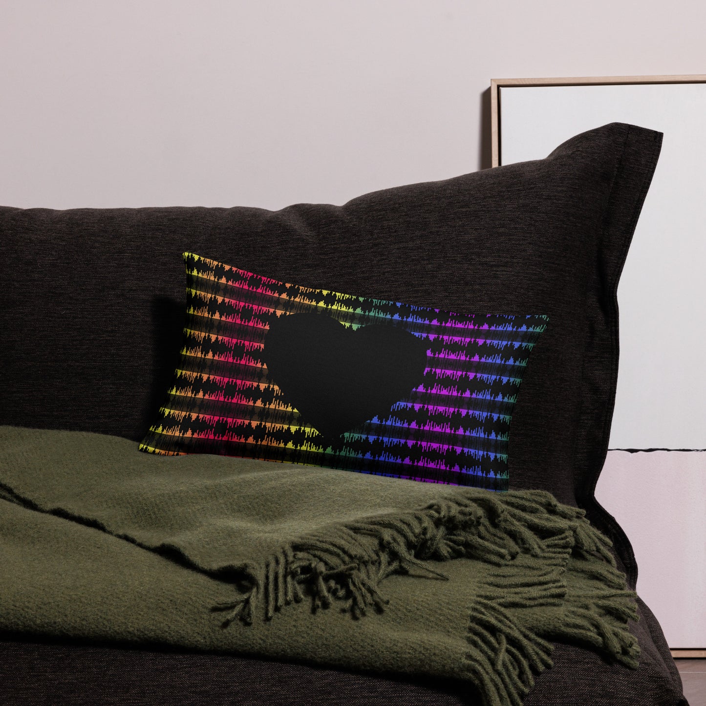 Neon Love  Premium Pillow