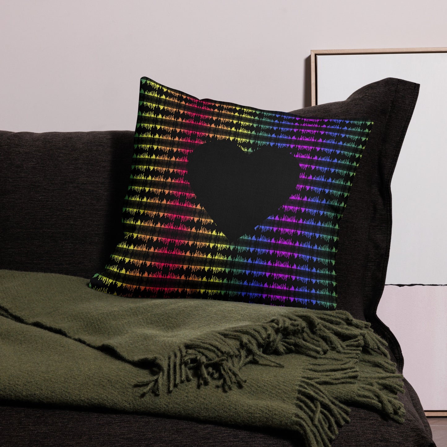 Neon Love  Premium Pillow