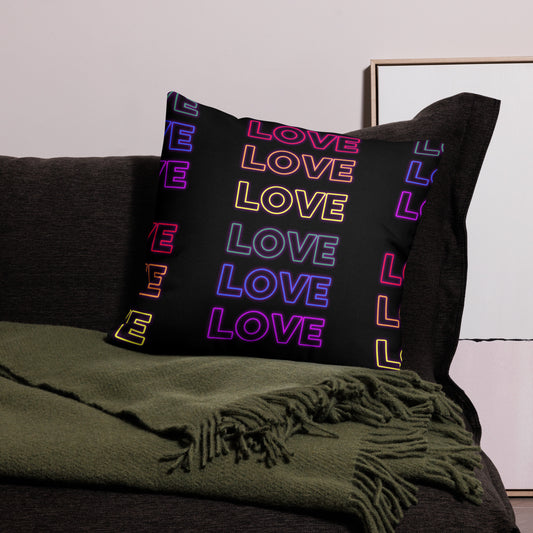 Neon Love  Premium Pillow