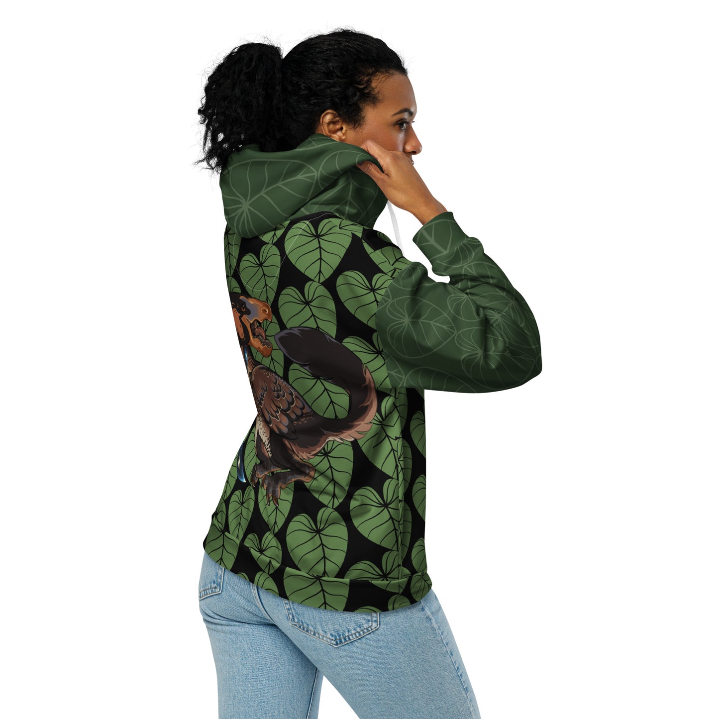 Unisex Dark Dino-rrific Raptor Zip Hoodie