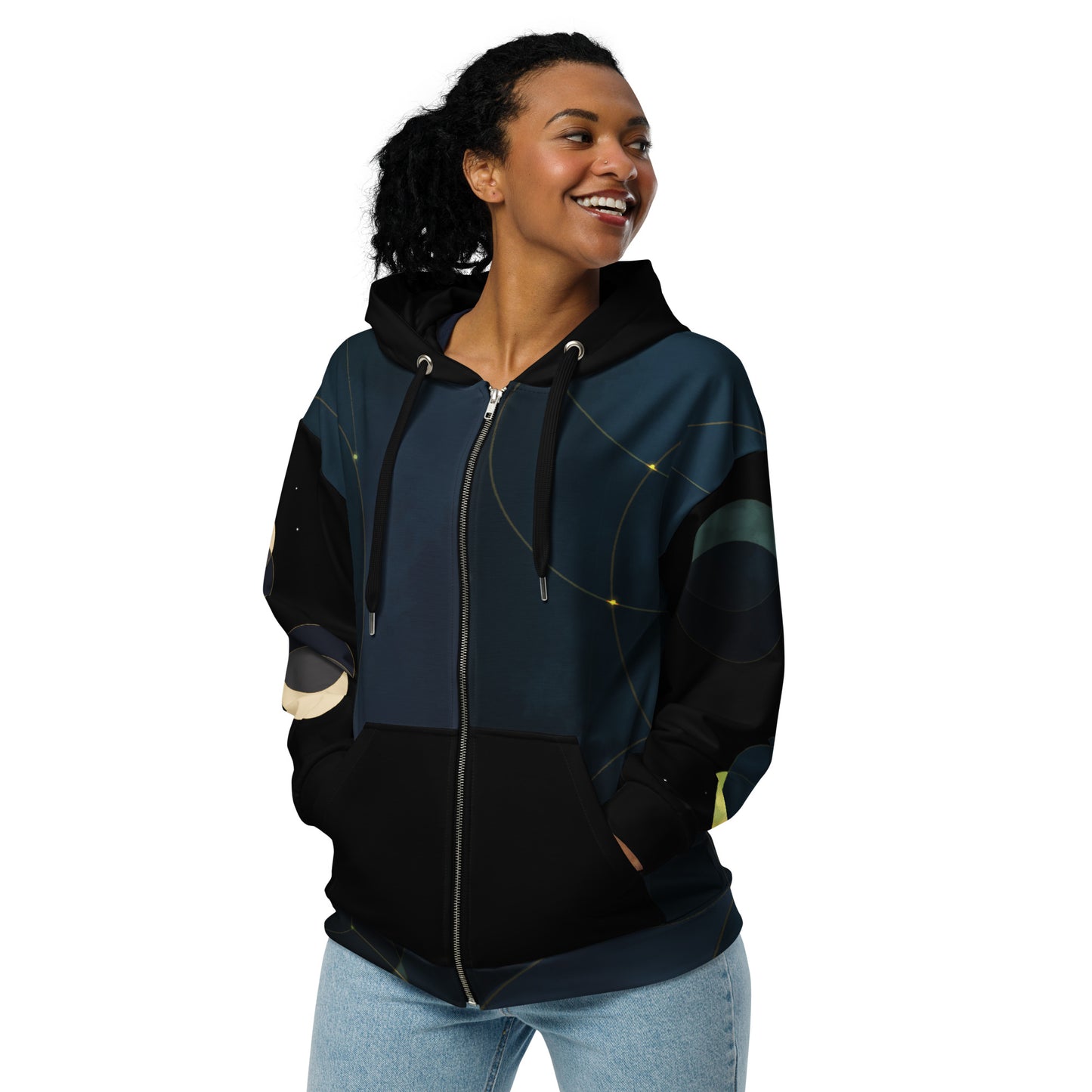 Unisex Translucent Night Zip Hoodie