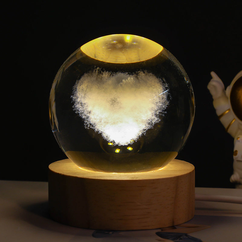 Luminous Starry Sky And Planets Moon Small Crystal Ball Night Lamp