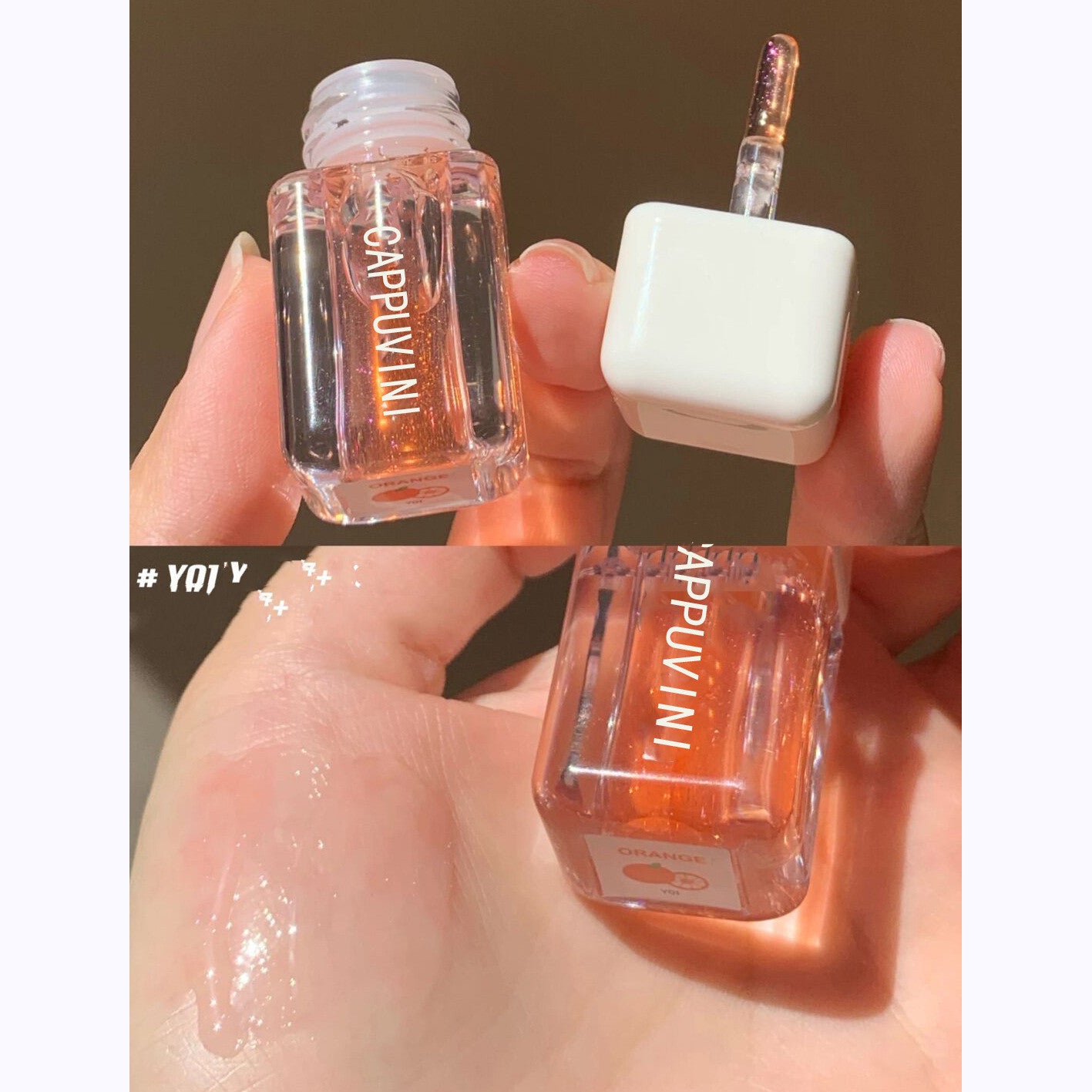 Small Square Glass Moisturizing And Nourishing Mirror Lip Lacquer Lip Gloss