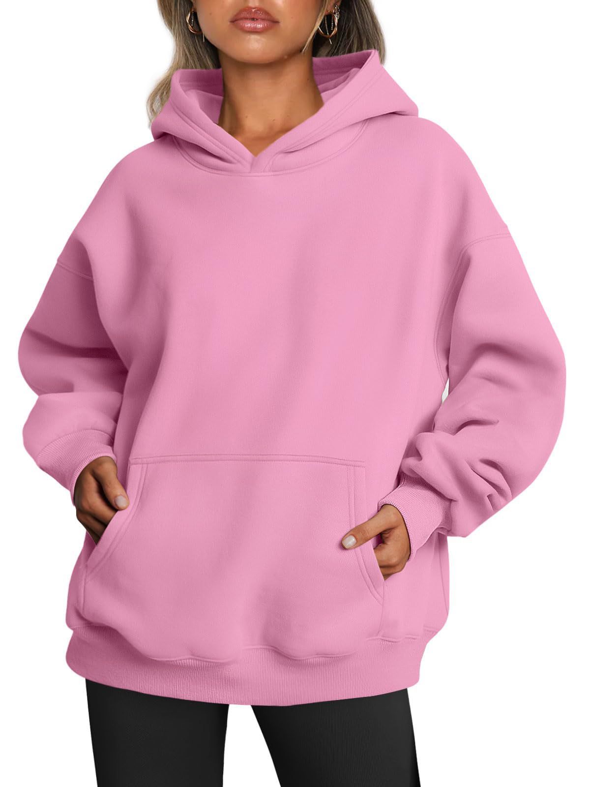Women's Oversized  Long Sleeve Fleece Loose Pullover Hoodie Sweatshirt With Pocket
