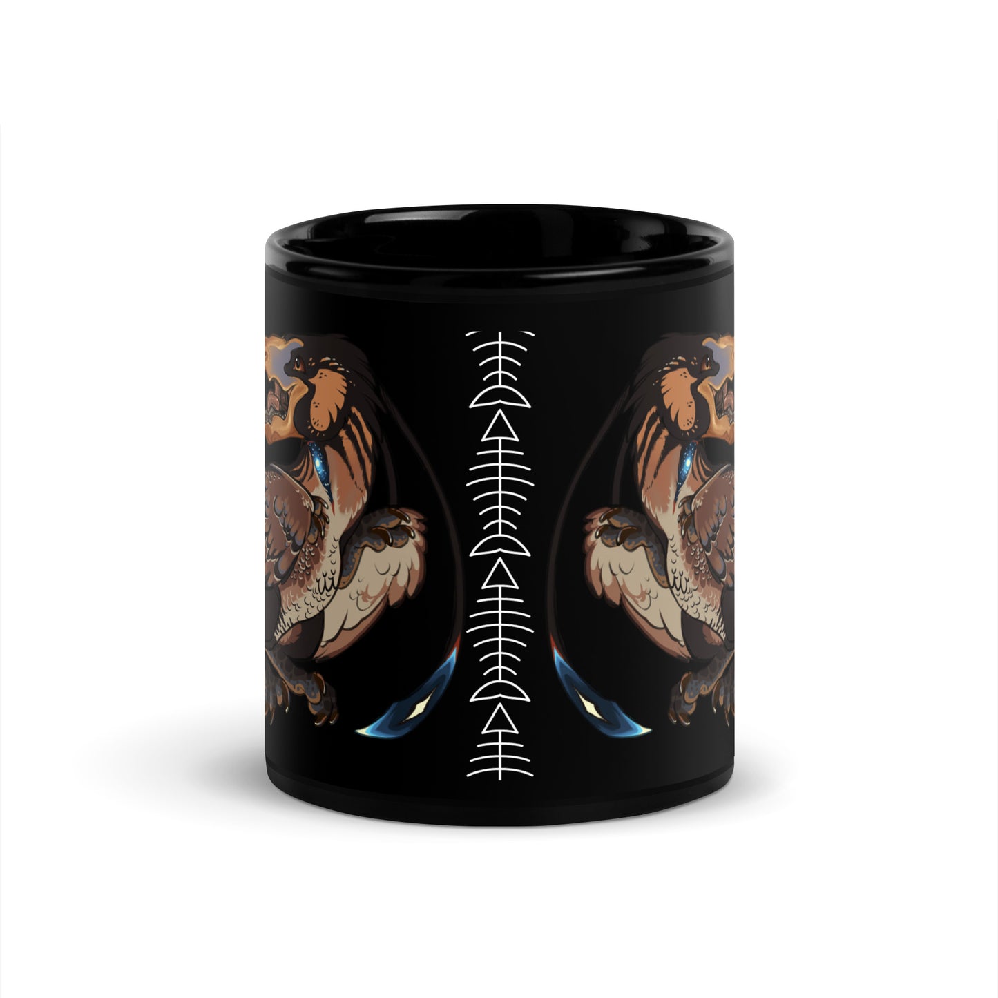 Dino-rrific raptor Black Glossy Mug