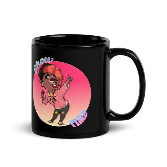 Show Time Black Glossy Mug