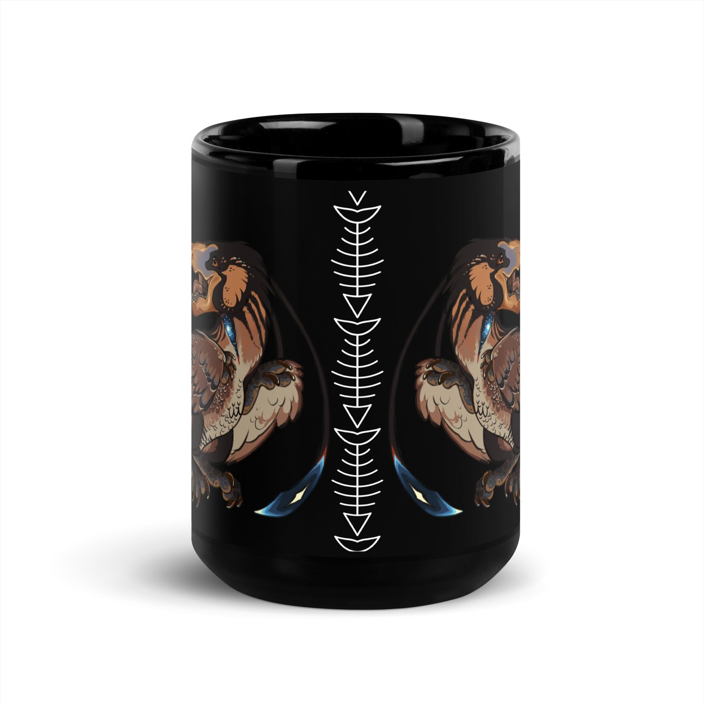 Dino-rrific raptor Black Glossy Mug