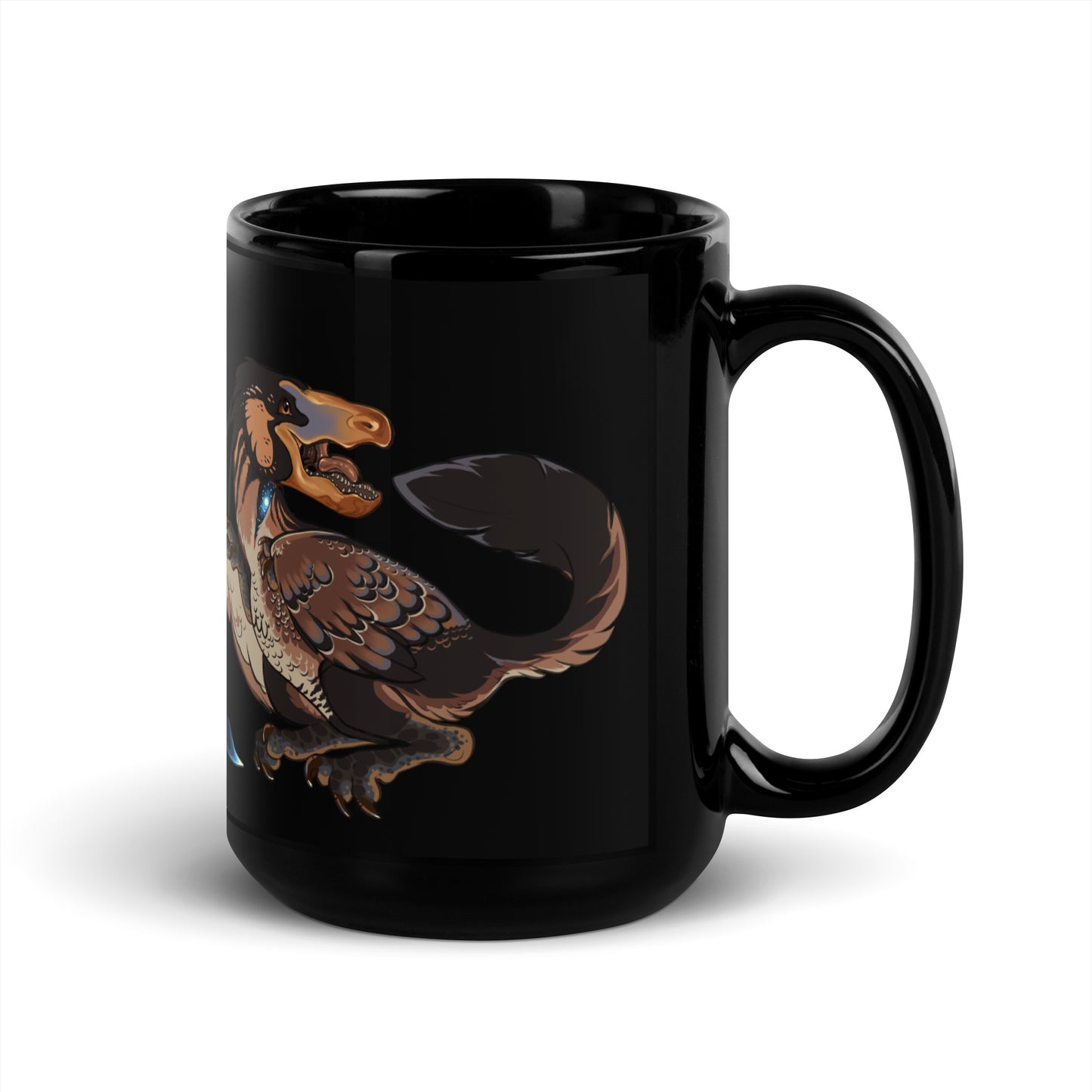 Dino-rrific raptor Black Glossy Mug