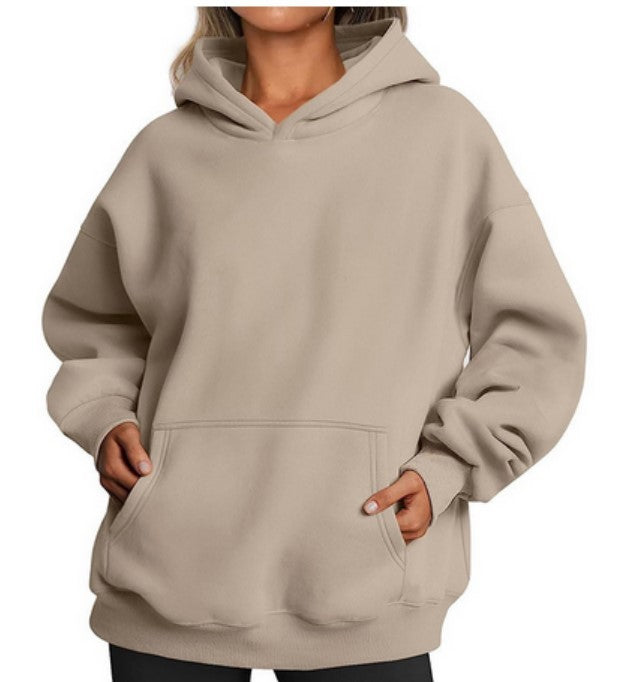 Women's Oversized  Long Sleeve Fleece Loose Pullover Hoodie Sweatshirt With Pocket