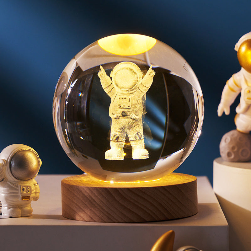 Luminous Starry Sky And Planets Moon Small Crystal Ball Night Lamp