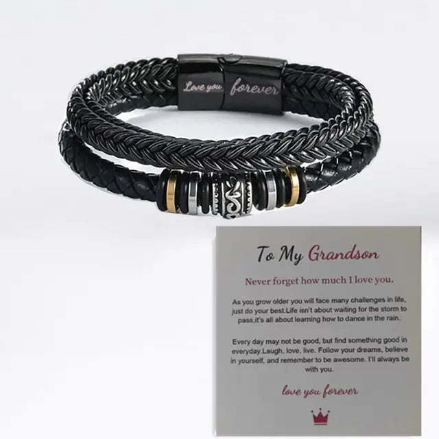 Men Braided Leather Bracelets