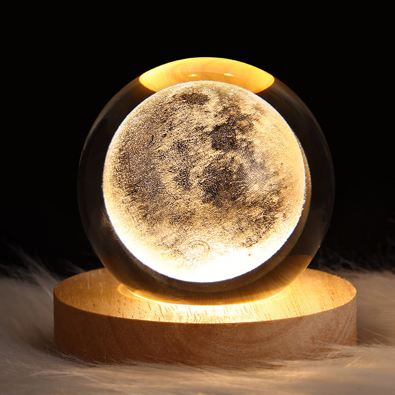 Luminous Starry Sky And Planets Moon Small Crystal Ball Night Lamp