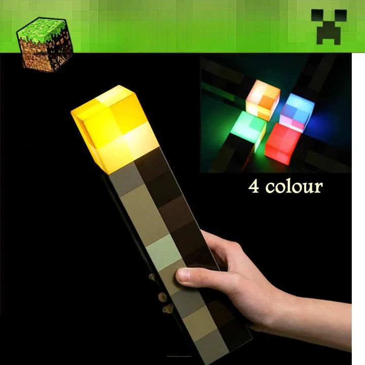 Minecraft Brownstone Flashlight Torch Lamp Bedroom Decorative