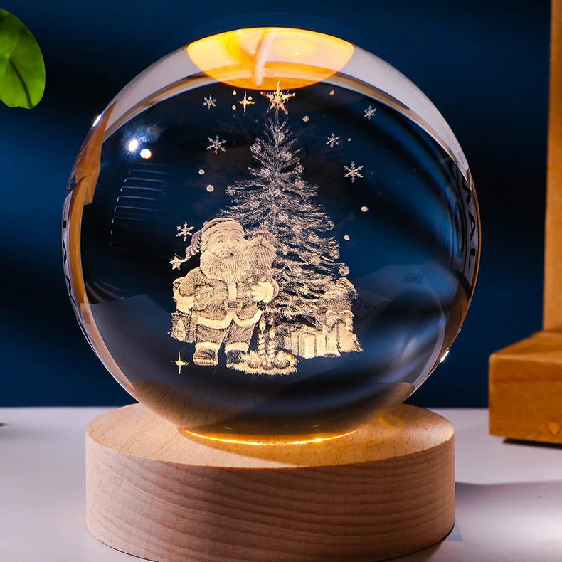 Luminous Starry Sky And Planets Moon Small Crystal Ball Night Lamp