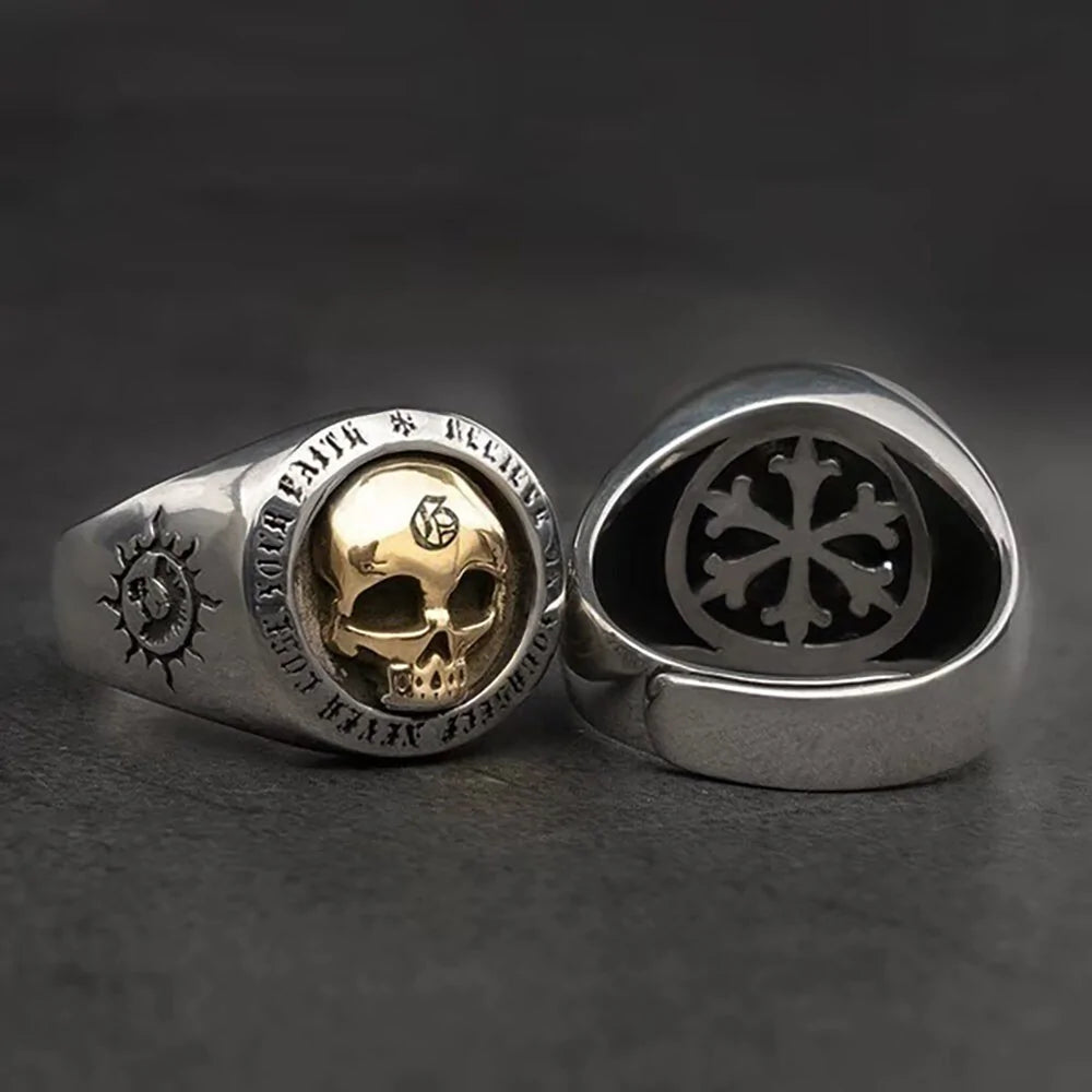 Men Vintage Domineering Hip-hop/Punk Rock Skull Rings