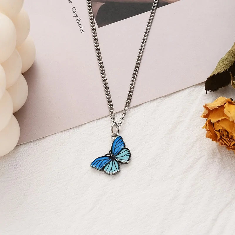 Bohemian Beach Chain Butterfly Pendant Choker Necklace