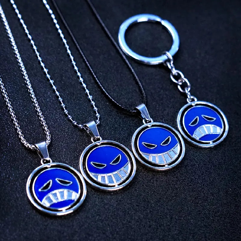 Men Women Anime Ace Metal Necklaces