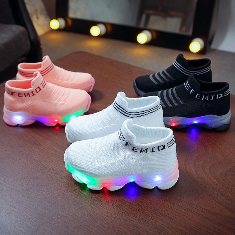 LED Luminous Mesh Sneakers For Kids