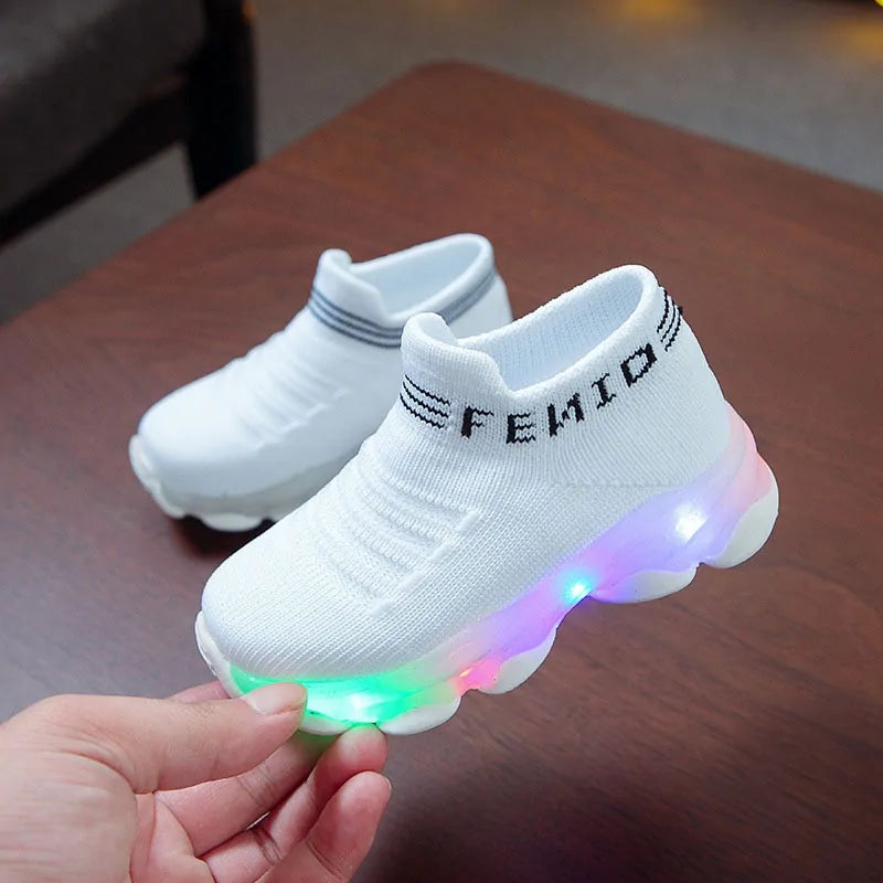 LED Luminous Mesh Sneakers For Kids