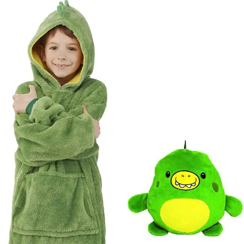 Kids Soft Plush Hoodie Pets Blanket