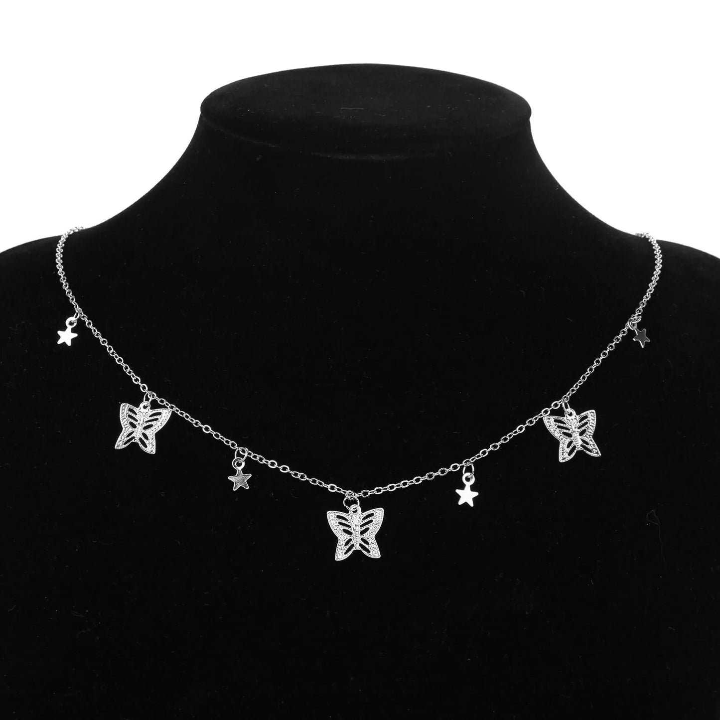 Bohemian Beach Chain Butterfly Pendant Choker Necklace