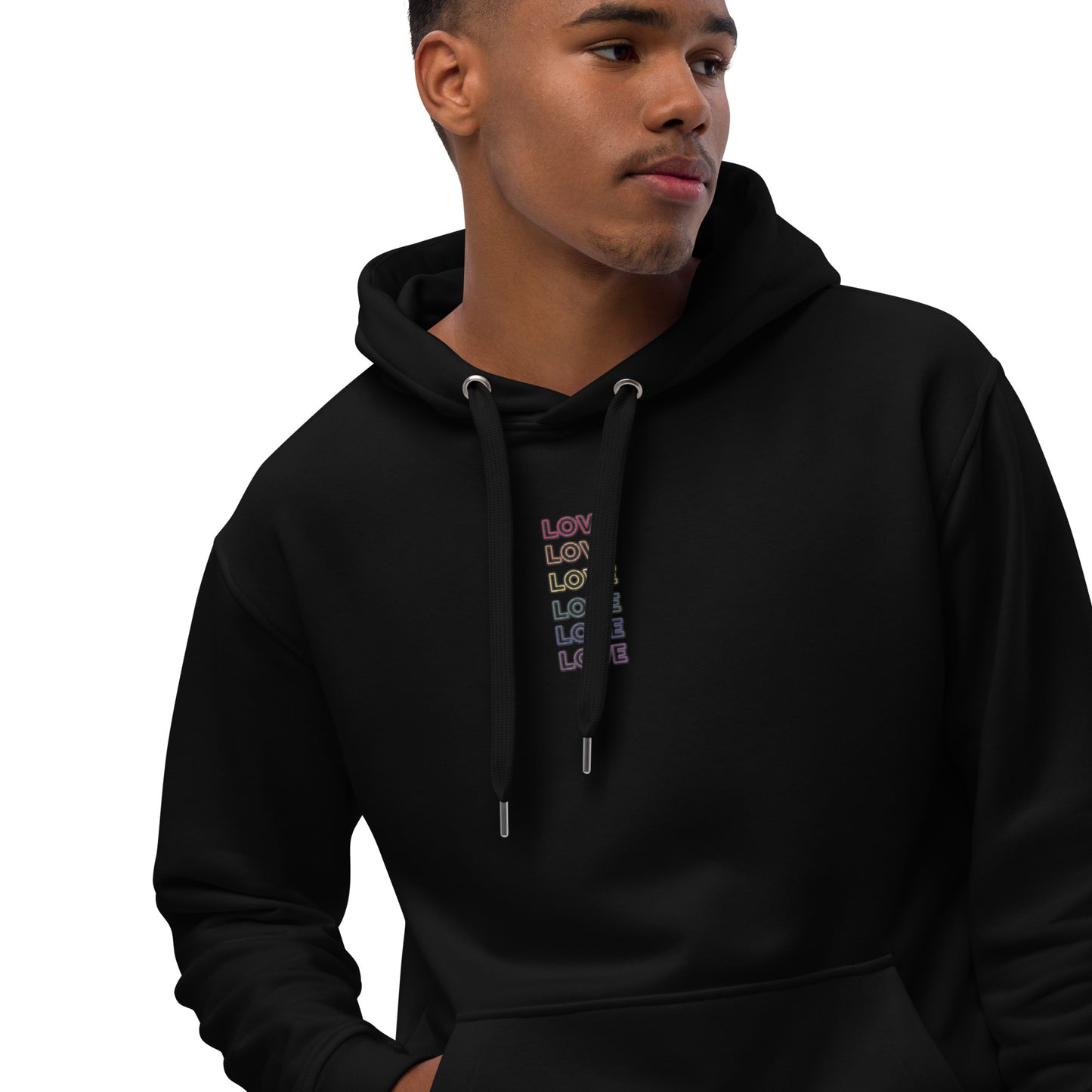 Men Premium Neon Love Eco Hoodie