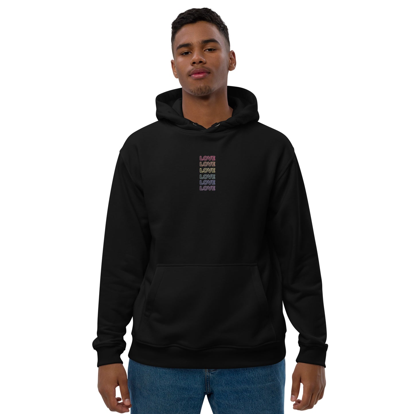 Men Premium Neon Love Eco Hoodie