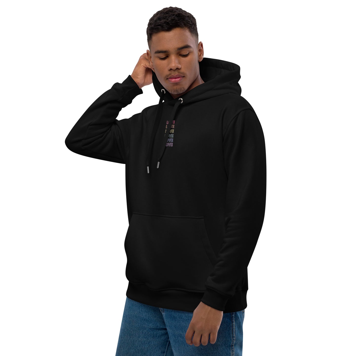 Men Premium Neon Love Eco Hoodie