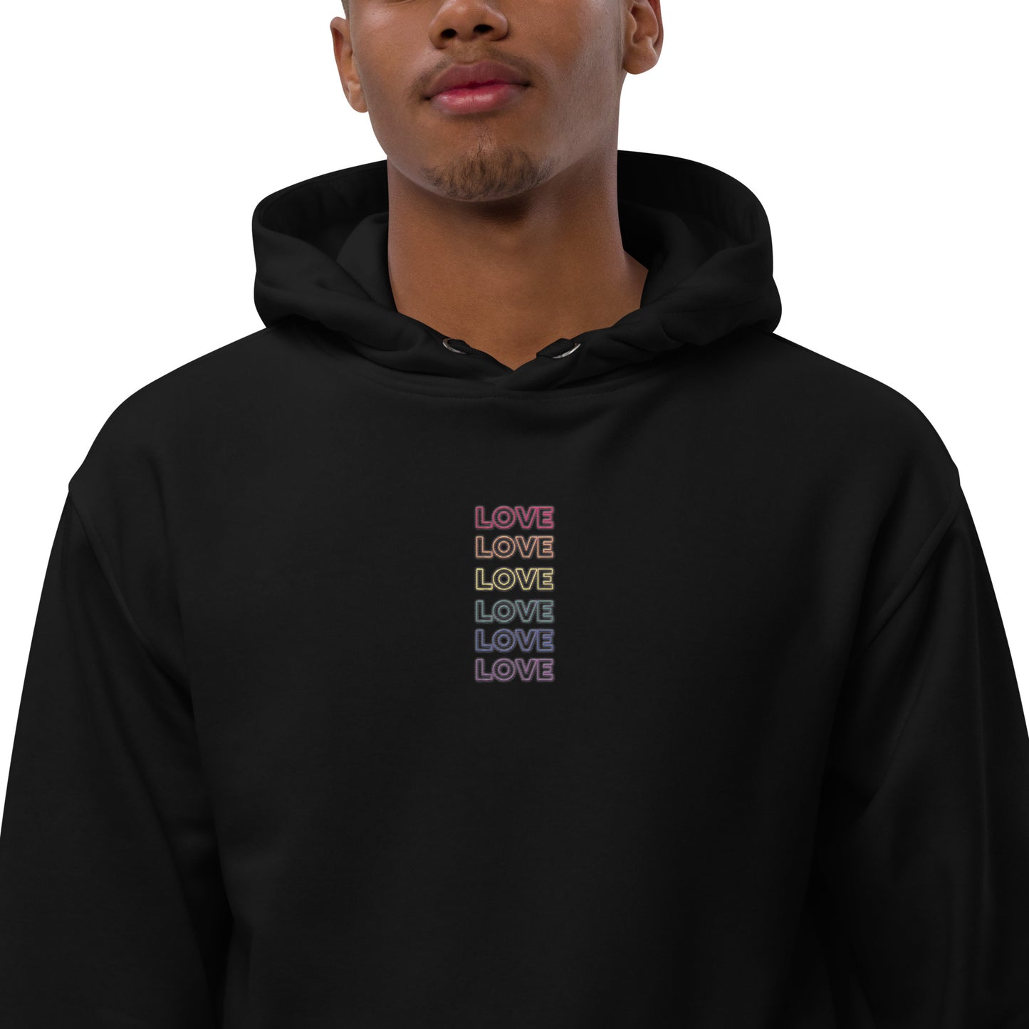 Men Premium Neon Love Eco Hoodie