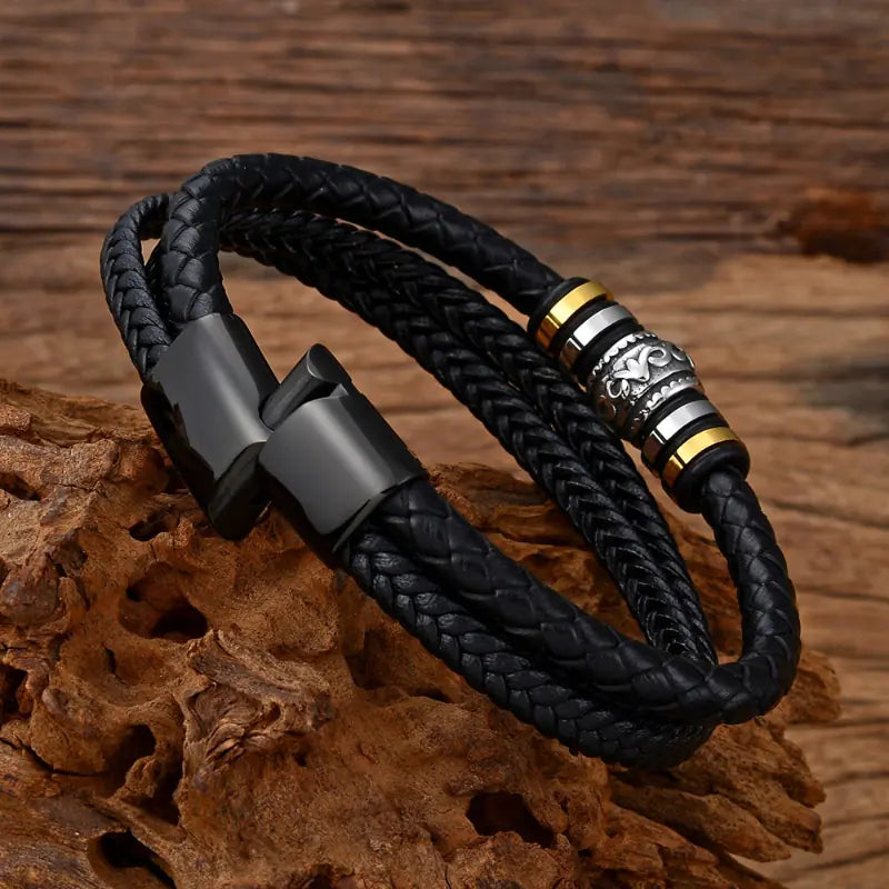 Men Braided Leather Bracelets