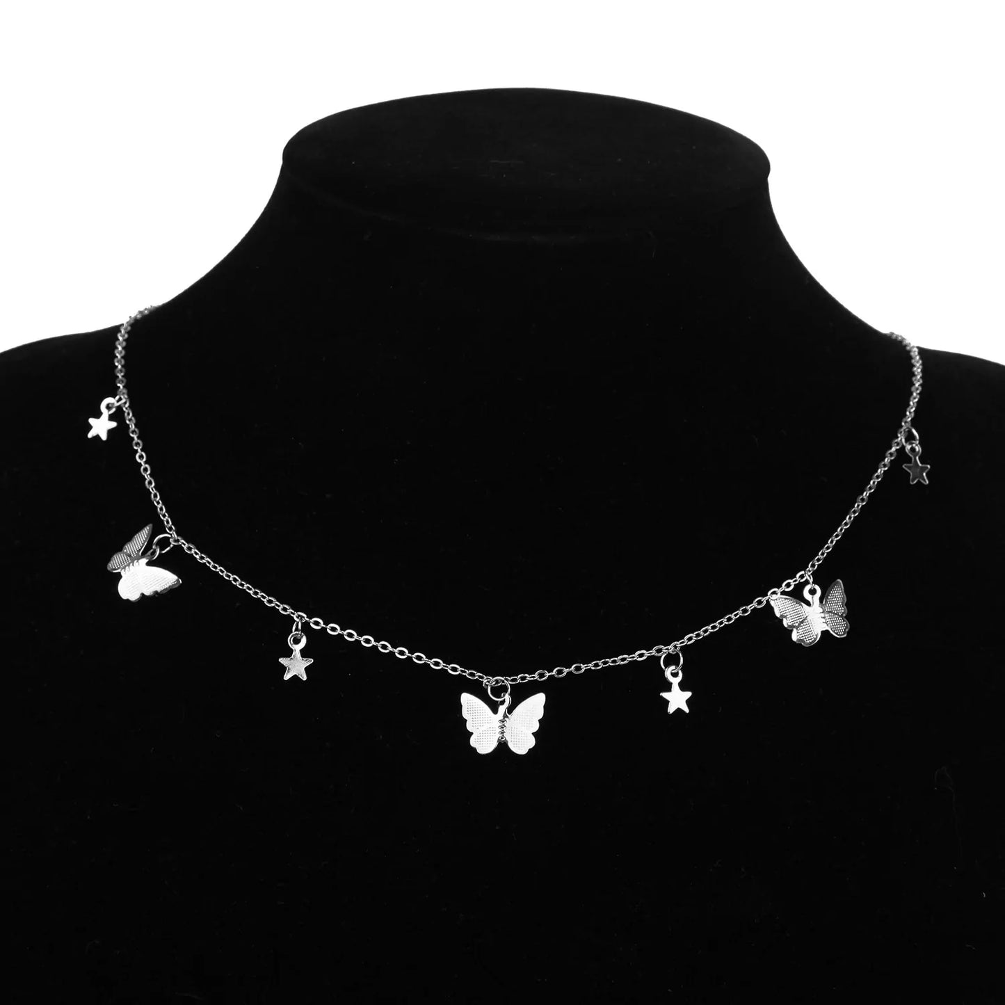 Bohemian Beach Chain Butterfly Pendant Choker Necklace