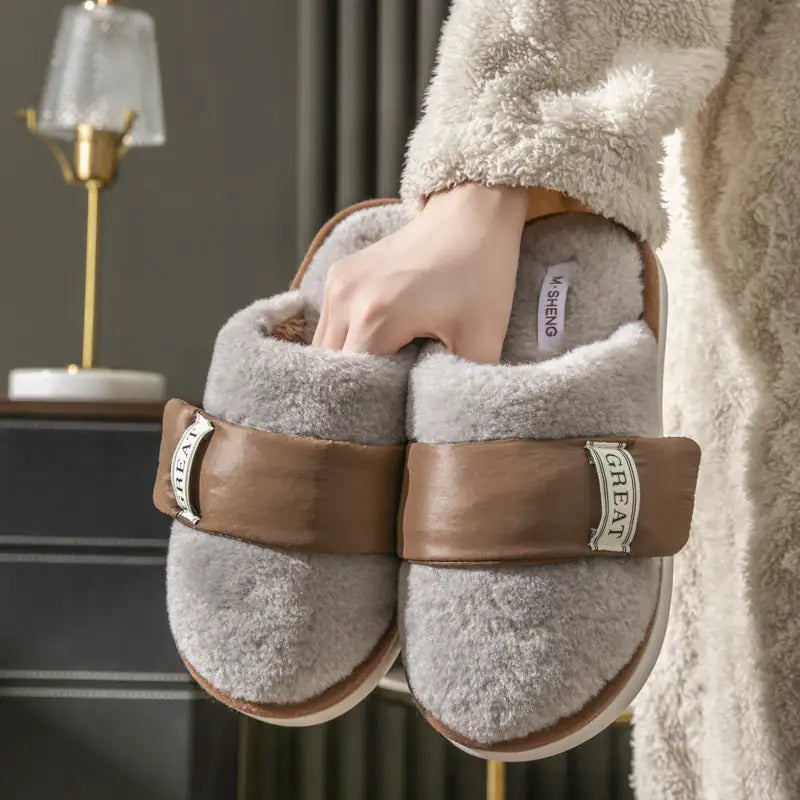 Warm Cotton Autumn And Winter Indoor Home Slipper