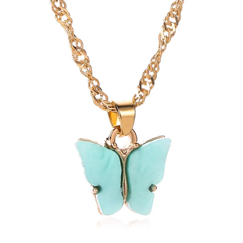 Bohemian Beach Chain Butterfly Pendant Choker Necklace